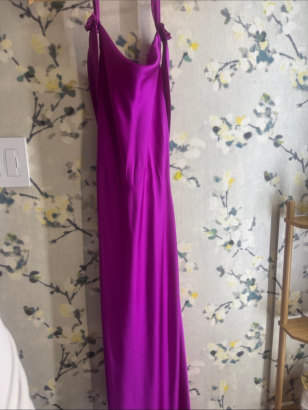 Bright Magenta Slip Dress with Tie Straps